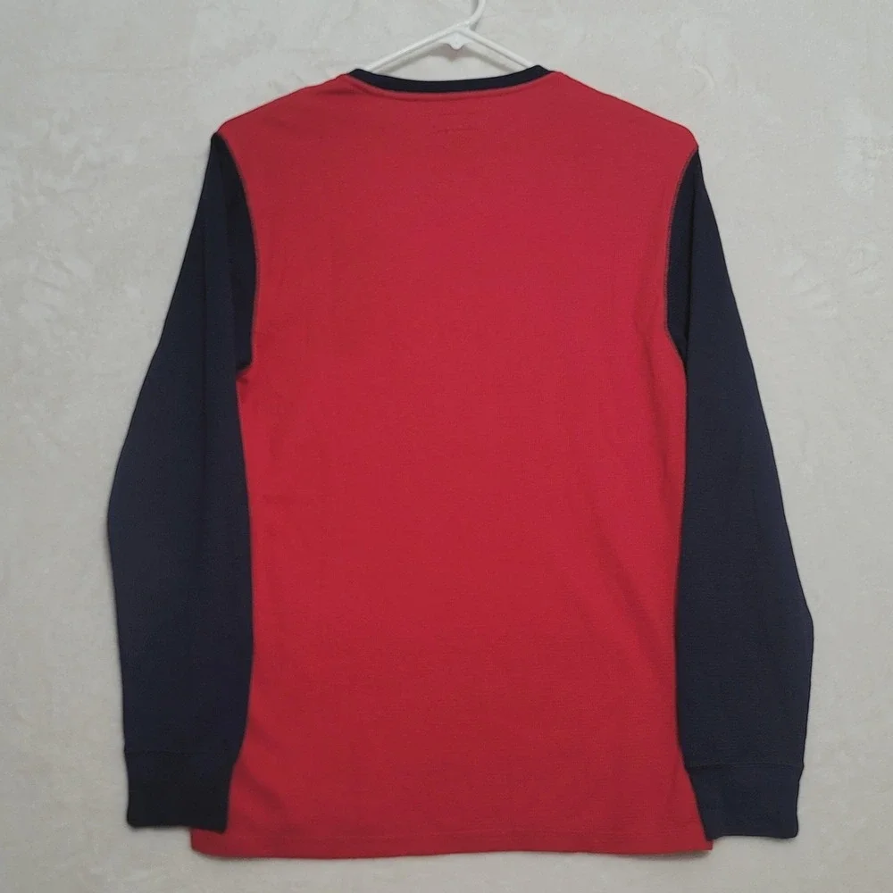 Polo Ralph Lauren Shirt Mens Large Red Navy Crest Long Sleeve Crewneck Sleepwear